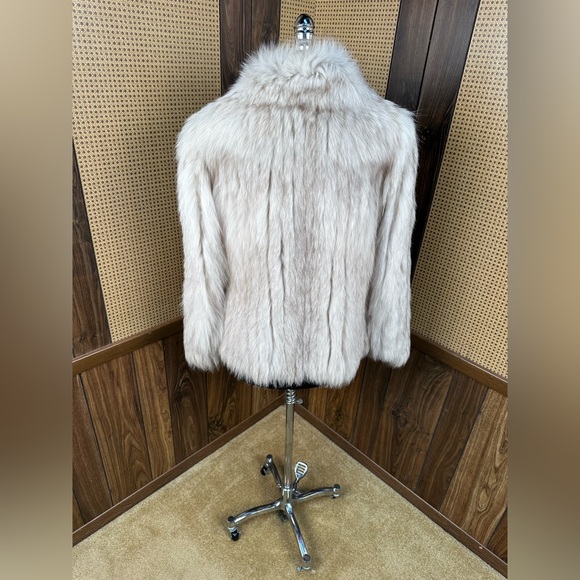 BEAUTIFUL BLOOMINGDALE’S 100% DYED BLUE FOX FUR COAT JACKET SIZE 10 - Picture 5 of 11